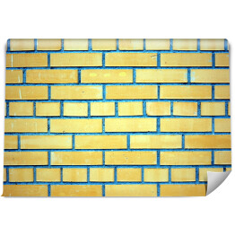 Fototapeta Ściana z żółtymi cegłami