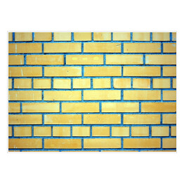 Plakat samoprzylepny Ściana z żółtymi cegłami