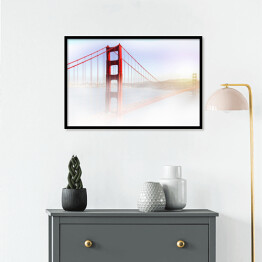 Plakat w ramie Most Golden Gate w gęstej mgle