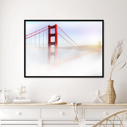 Plakat w ramie Most Golden Gate w gęstej mgle