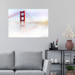 Plakat samoprzylepny Most Golden Gate w gęstej mgle