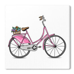 Obraz na płótnie Ładny różowy damski rower