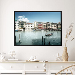 Obraz w ramie Kanał Grande w Wenecji w piękny dzień, Włochy