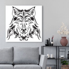 Piękny wilk - czarna ilustracja