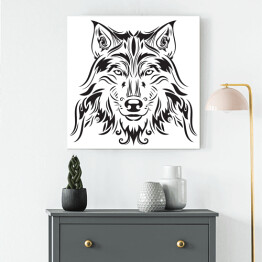 Obraz na płótnie Piękny wilk - czarna ilustracja
