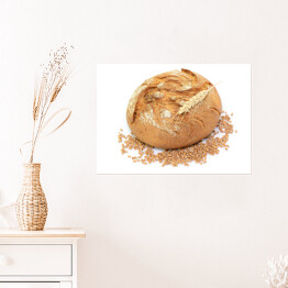 Plakat Chleb i rozsypane ziarna