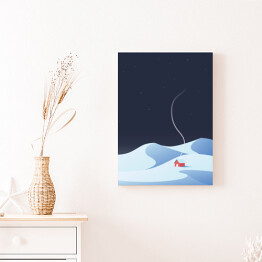 Obraz na płótnie Domek w górach zimą - ilustracja