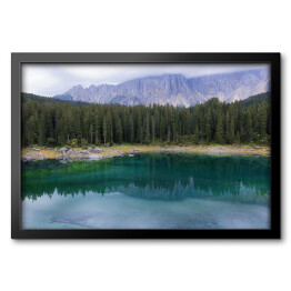 Obraz w ramie Karersee, najpiękniejsze górskie jezioro w Dolomitach