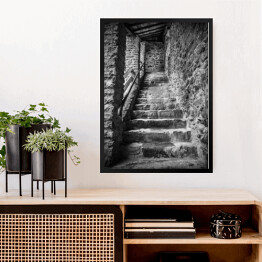 Obraz w ramie Kamienne schody w starym zamku