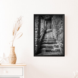 Obraz w ramie Kamienne schody w starym zamku