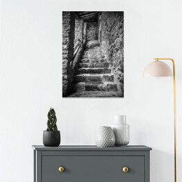 Plakat samoprzylepny Kamienne schody w starym zamku