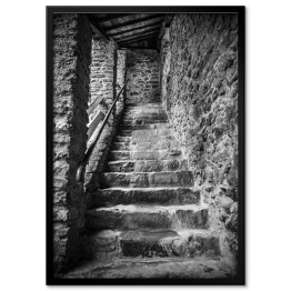 Plakat w ramie Kamienne schody w starym zamku