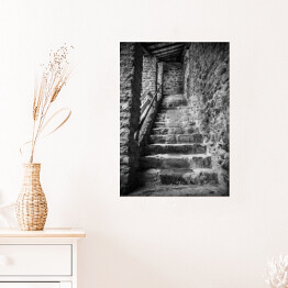 Plakat samoprzylepny Kamienne schody w starym zamku