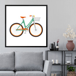 Obraz w ramie Ładny rower z koszem 