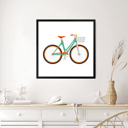 Obraz w ramie Ładny rower z koszem 