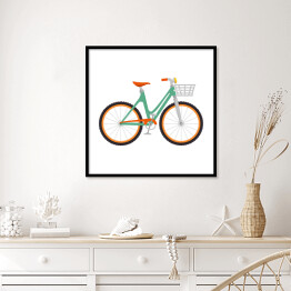 Plakat w ramie Ładny rower z koszem 