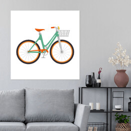 Plakat samoprzylepny Ładny rower z koszem 