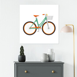 Plakat samoprzylepny Ładny rower z koszem 