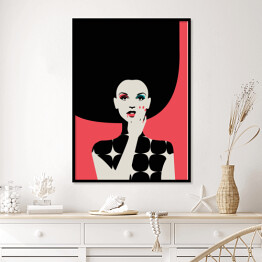 Plakat w ramie Portret modnej kobiety w stylu pop art