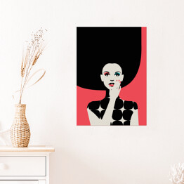 Plakat samoprzylepny Portret modnej kobiety w stylu pop art