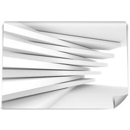 Fototapeta samoprzylepna Białe bloki imitujące stopnie - abstrakcja 3D