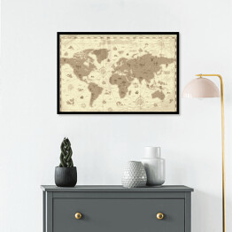 Plakat w ramie Mapa starożytnego świata
