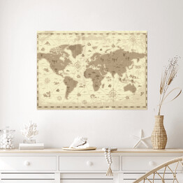 Plakat samoprzylepny Mapa starożytnego świata