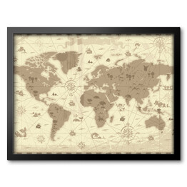 Obraz w ramie Mapa starożytnego świata