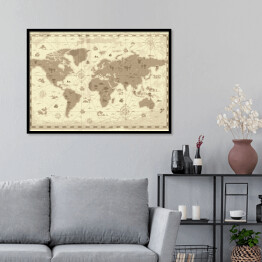 Plakat w ramie Mapa starożytnego świata