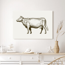 Obraz na płótnie Stojąca krowa - widok z profilu