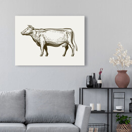 Obraz na płótnie Stojąca krowa - widok z profilu