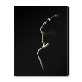 Obraz na płótnie W cieniu. Portret kobiety fotografia czarno biała
