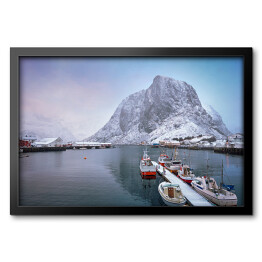 Obraz w ramie Wioska rybacka w Norwegi