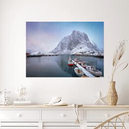Plakat samoprzylepny Wioska rybacka w Norwegi