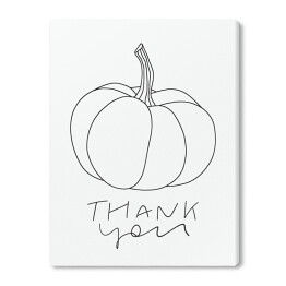 Obraz na płótnie Zarys dyni z podpisem "dziękuję"