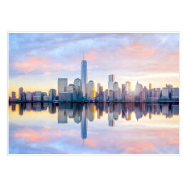 Plakat samoprzylepny Panorama Manhattanu o poranku