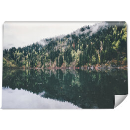 Fototapeta samoprzylepna Krystalicznie czyste jezioro otoczone lasem