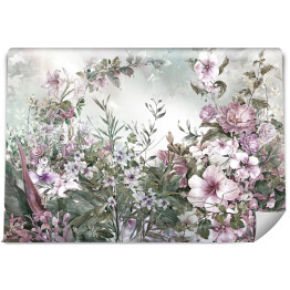 Fototapeta winylowa zmywalna Abstrakcyjne kolorowe kwiaty akwarela malarstwo. Wiosna wielobarwne w naturze