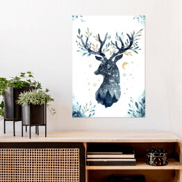 Plakat Ozdobny jeleń - ilustracja
