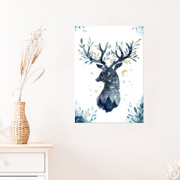 Plakat Ozdobny jeleń - ilustracja