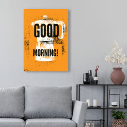 Obraz na płótnie Ilustracja z dzbankiem i napisem "Good morning"