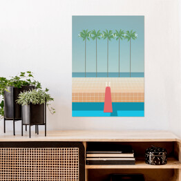 Plakat Plaża z palmami