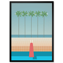Plakat w ramie Plaża z palmami