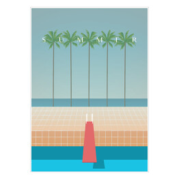 Plakat samoprzylepny Plaża z palmami