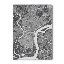 Mapy miast świata - Filadelfia - szara