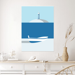 Plakat samoprzylepny Latarnia morska - pocztówka z wakacji