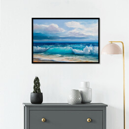 Plakat w ramie Morski krajobraz - malarstwo olejne - ilustracja