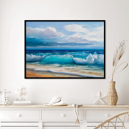 Plakat w ramie Morski krajobraz - malarstwo olejne - ilustracja