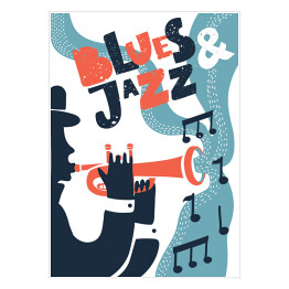 Plakat samoprzylepny Mężczyzna grający muzykę jazzową