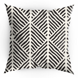 Poduszka Bezszwowe geometryczne linie doodle wzór w czerni i bieli. Adstract ręcznie rysowane retro tekstury.